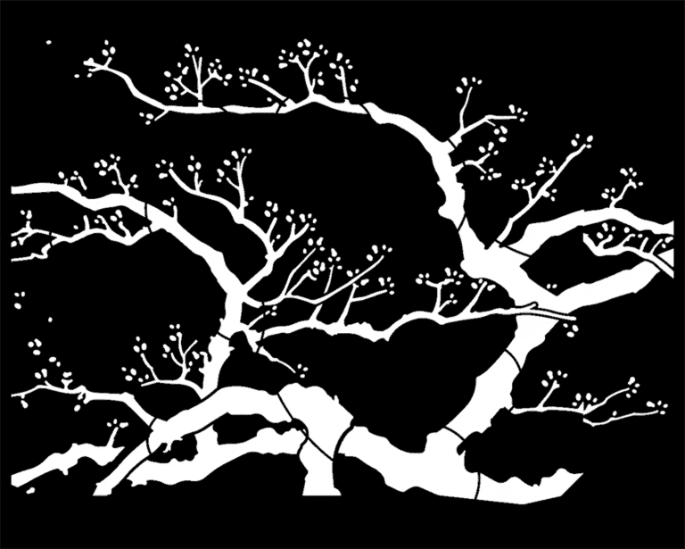 Panel Ogrodzeniowy Metalowy – Wzór "3073" (Bonsai) – Motyw Japoński – Na Wymiar