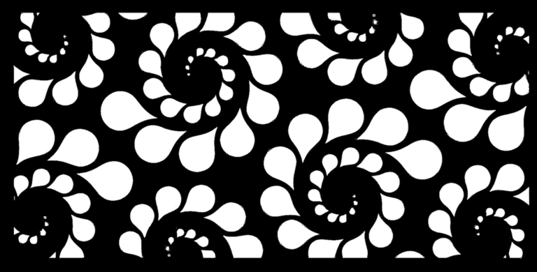 Panel Metalowy – Wzór "1123" – Geometryczne Spirale Krople – Ażur CNC