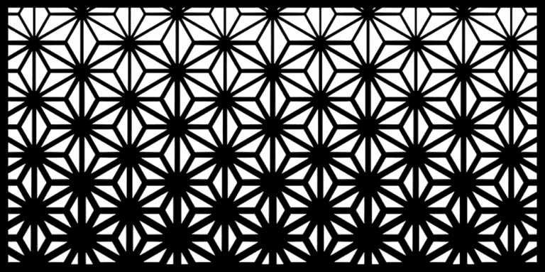 Panel Metalowy – Wzór "1137" – Geometria Gwiazdy Asanoha – Ażur CNC