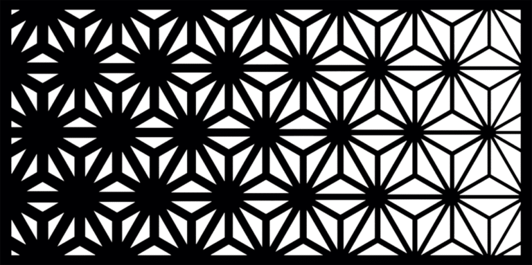 Panel Metalowy – Wzór "1139" – Geometria Gwiazdy Asanoha – Ażur CNC