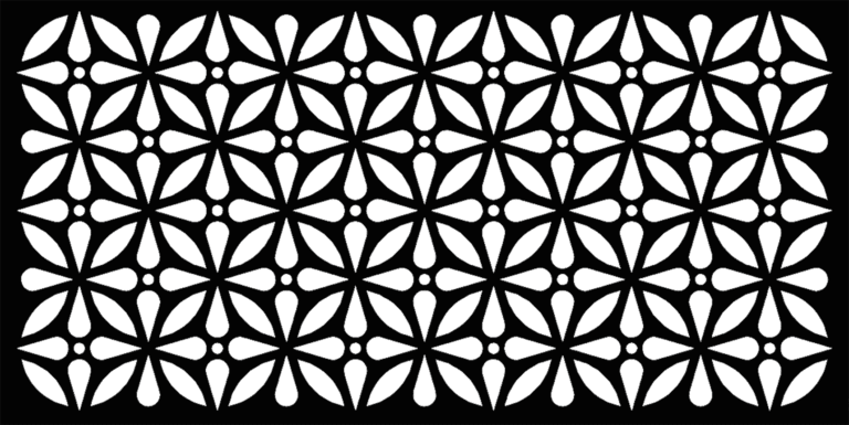 Panel Metalowy – Wzór "1147" – Geometria Rozety Kwiatowe – Ażur Wycinany CNC