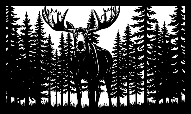 Panel Metalowy – Wzór "2194" – Łoś Las Natura – Wycinany Laserem CNC
